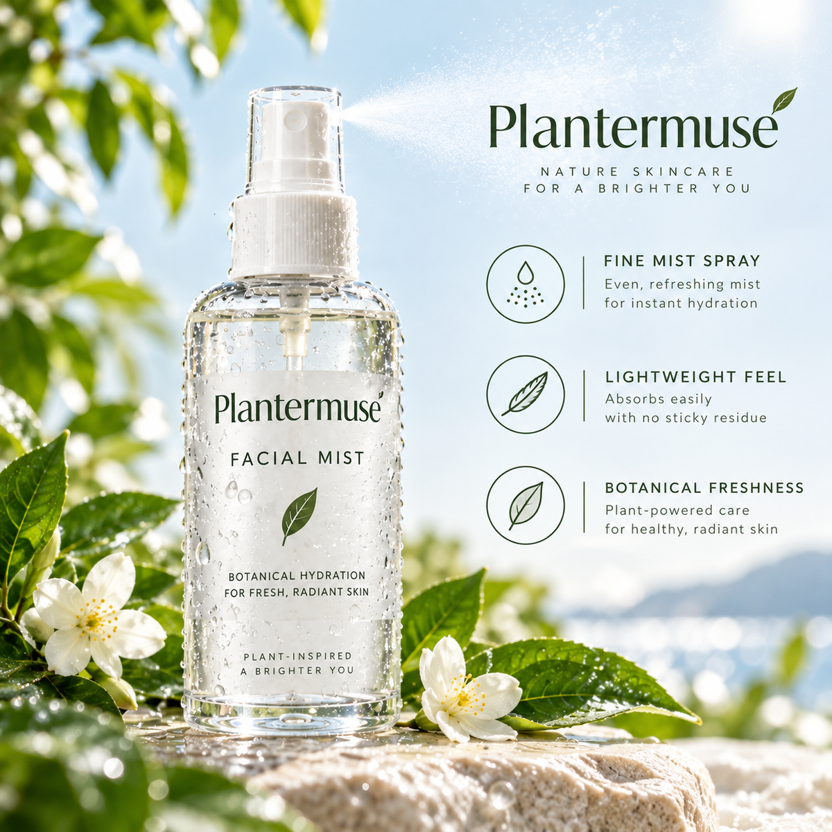 Plantermuse Facial Mist – Lightweight Botanical Hydration for Fresh-Looking Skin