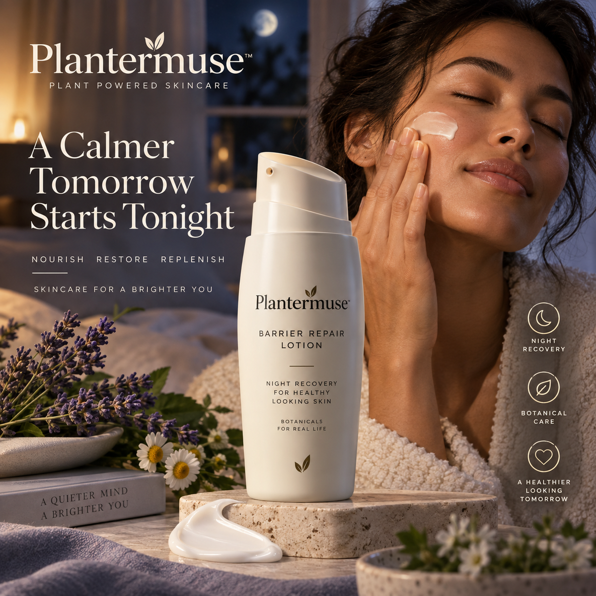 Plantermuse Barrier Repair Lotion – Comforting Night Moisture Care for Soft, Smooth-Looking
