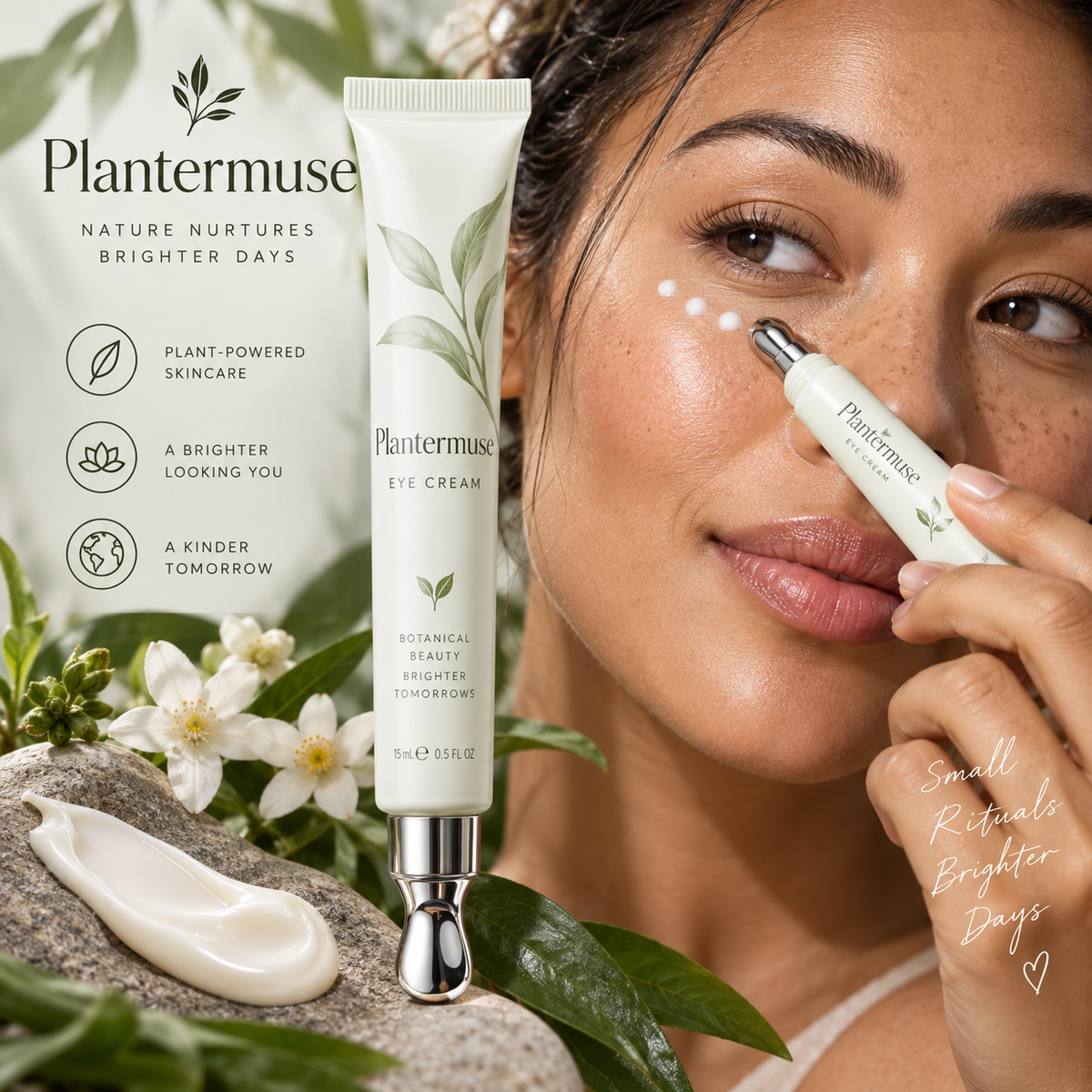 Plantermuse Eye Cream – Cooling Applicator for Fresh, Smooth-Looking Eyes