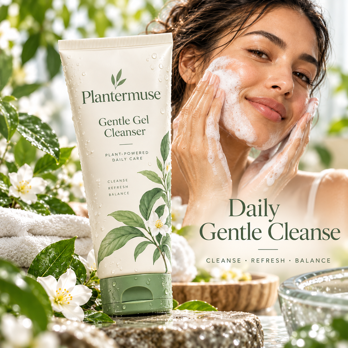 Plantermuse Gentle Gel Cleanser – Daily Refreshing Facial Cleanser