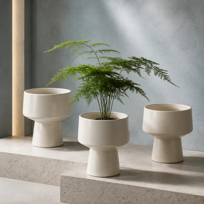 Plantermuse Pedestal Ceramic Tabletop Plant Pot