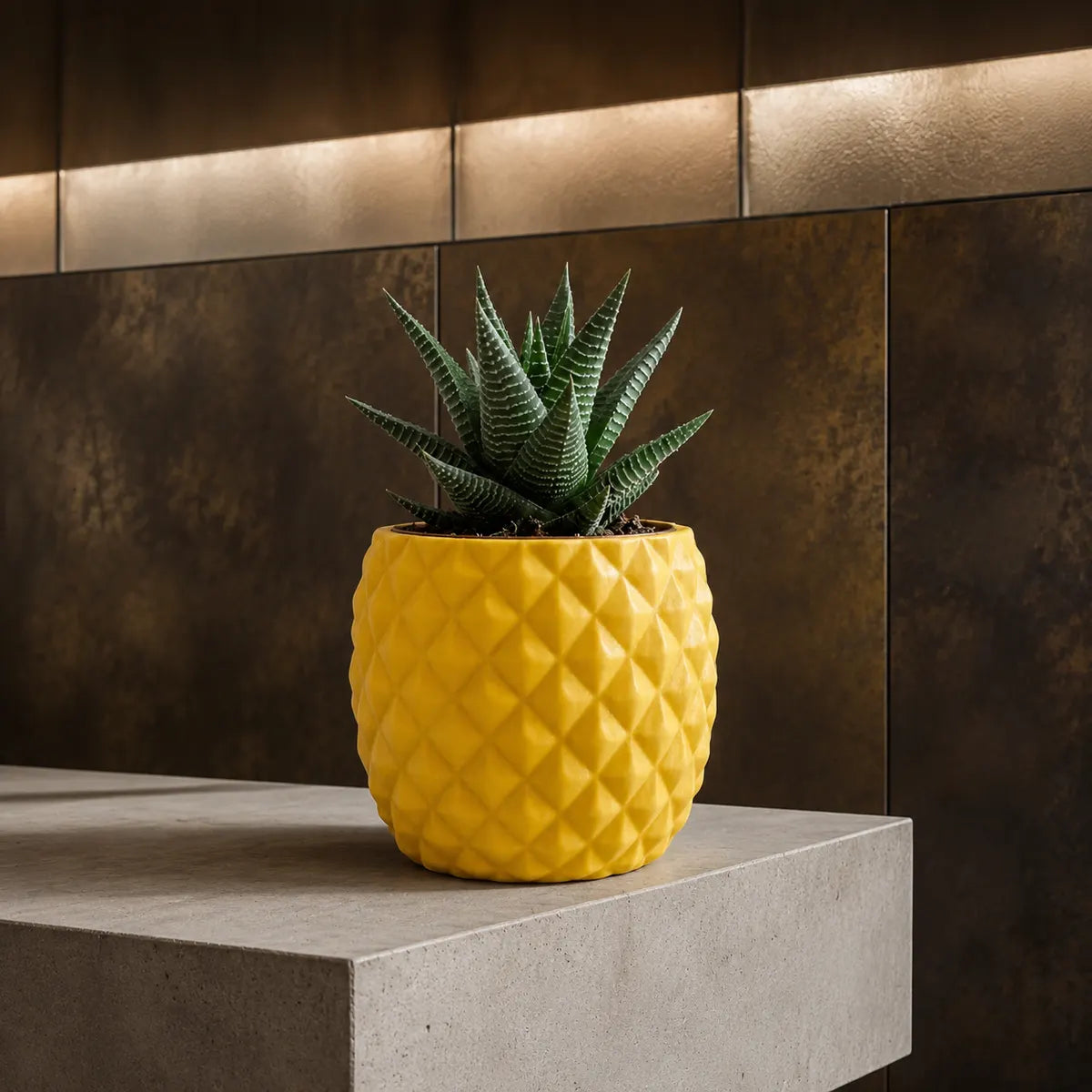 Plantermuse Modern Yellow Pineapple Succulent Pot