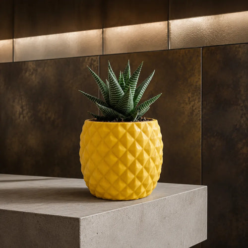 Plantermuse Modern Yellow Pineapple Succulent Pot