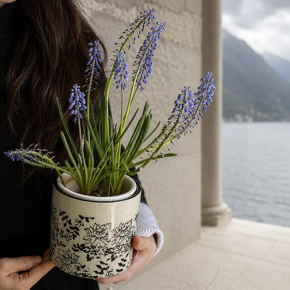Plantermuse Vintage Floral Chinoiserie Ceramic Planter