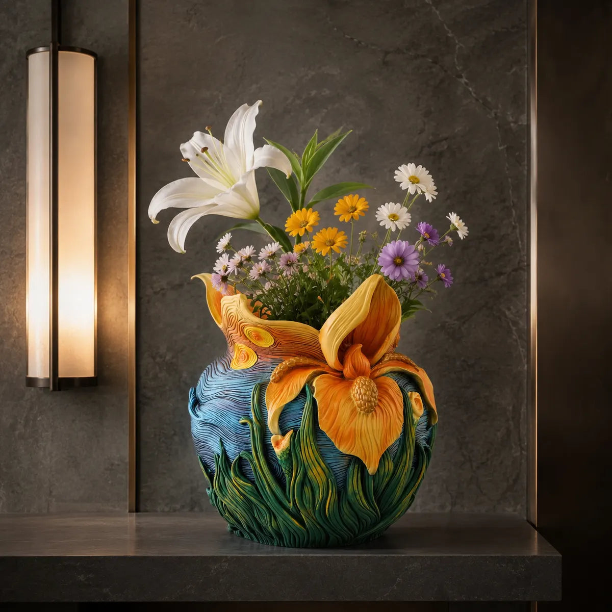 Plantermuse Starry Night Floral Planter Pot