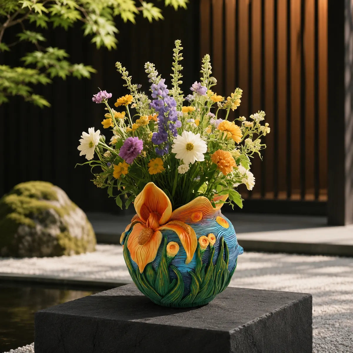 Plantermuse Starry Night Floral Planter Pot