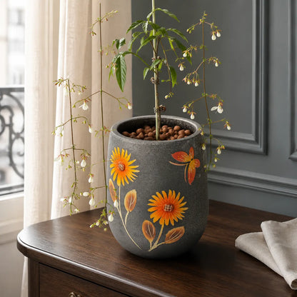 Plantermuse Hand-Painted Sunflower Ceramic Planter