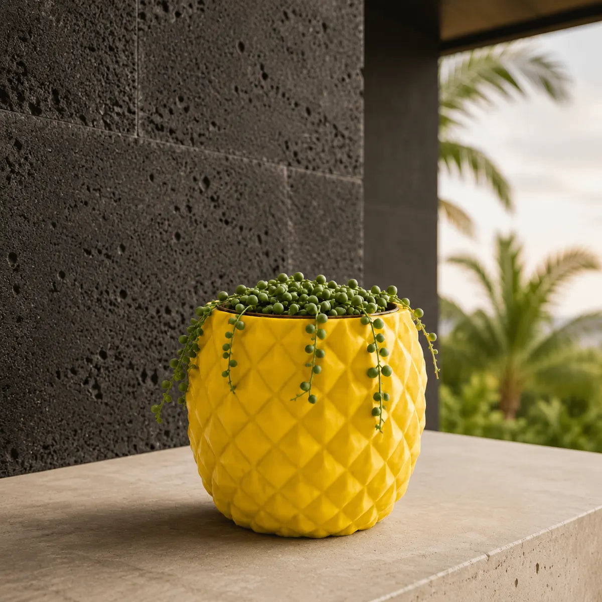 Plantermuse Modern Yellow Pineapple Succulent Pot