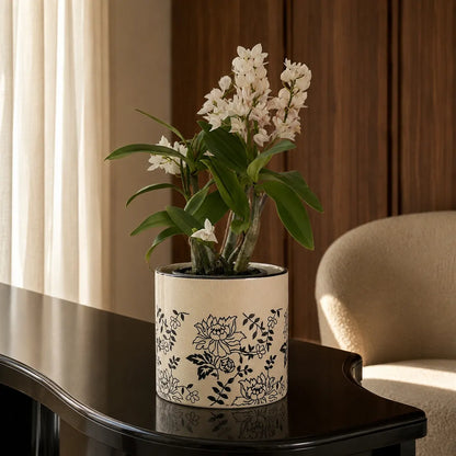 Plantermuse Vintage Floral Chinoiserie Ceramic Planter