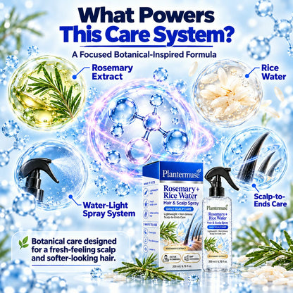 Plantermuse®Refreshing Rosemary & Rice Water Hair & Scalp Spray