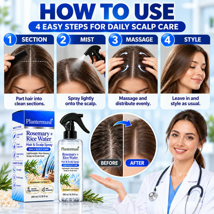 Plantermuse®Refreshing Rosemary & Rice Water Hair & Scalp Spray